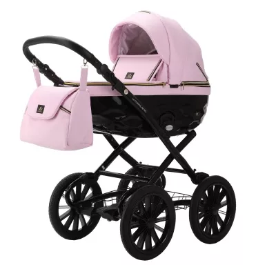 Коляска Adamex Chantal Retro Deluxe 2 в 1, C132, розов.зефир кожа