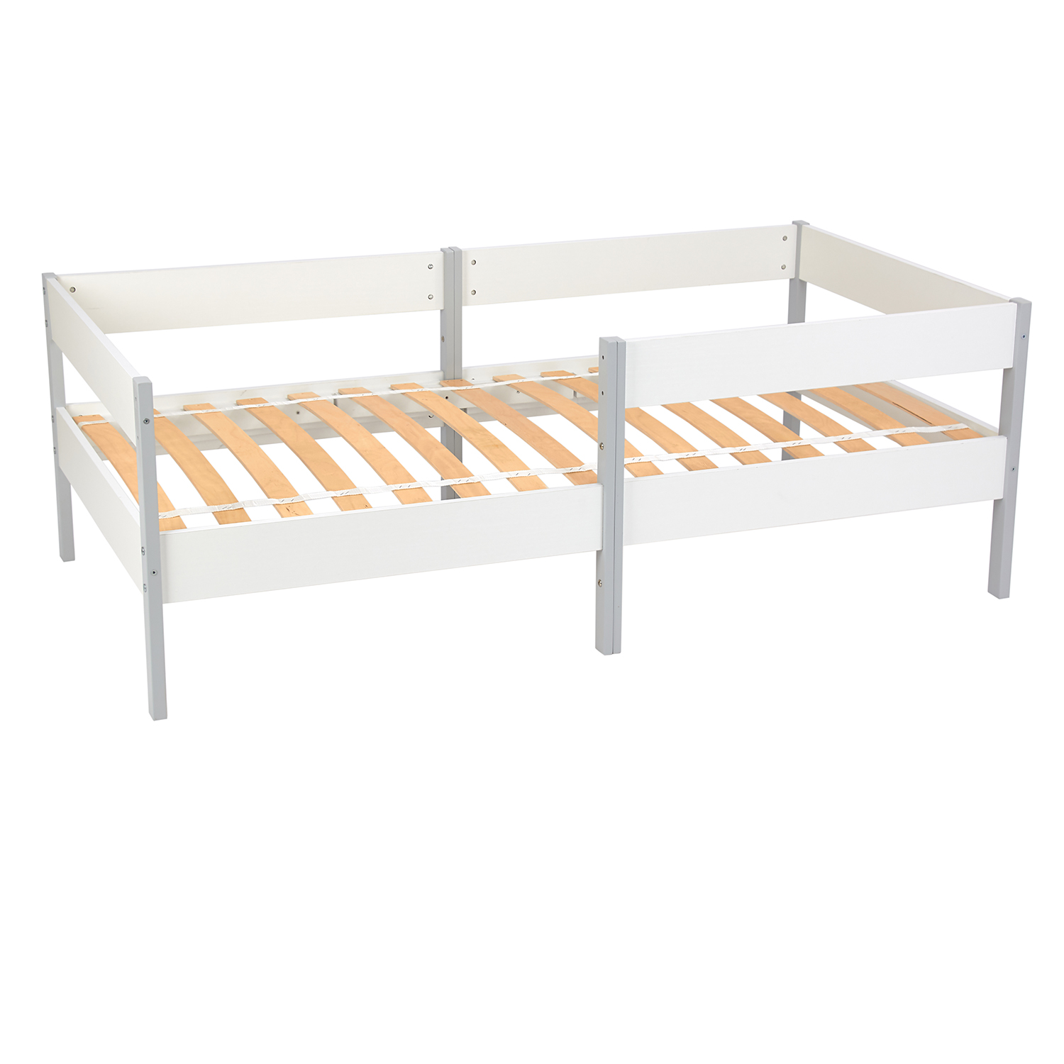 Кровать детская подростковая Polini kids Simple 3435, Белый-серый