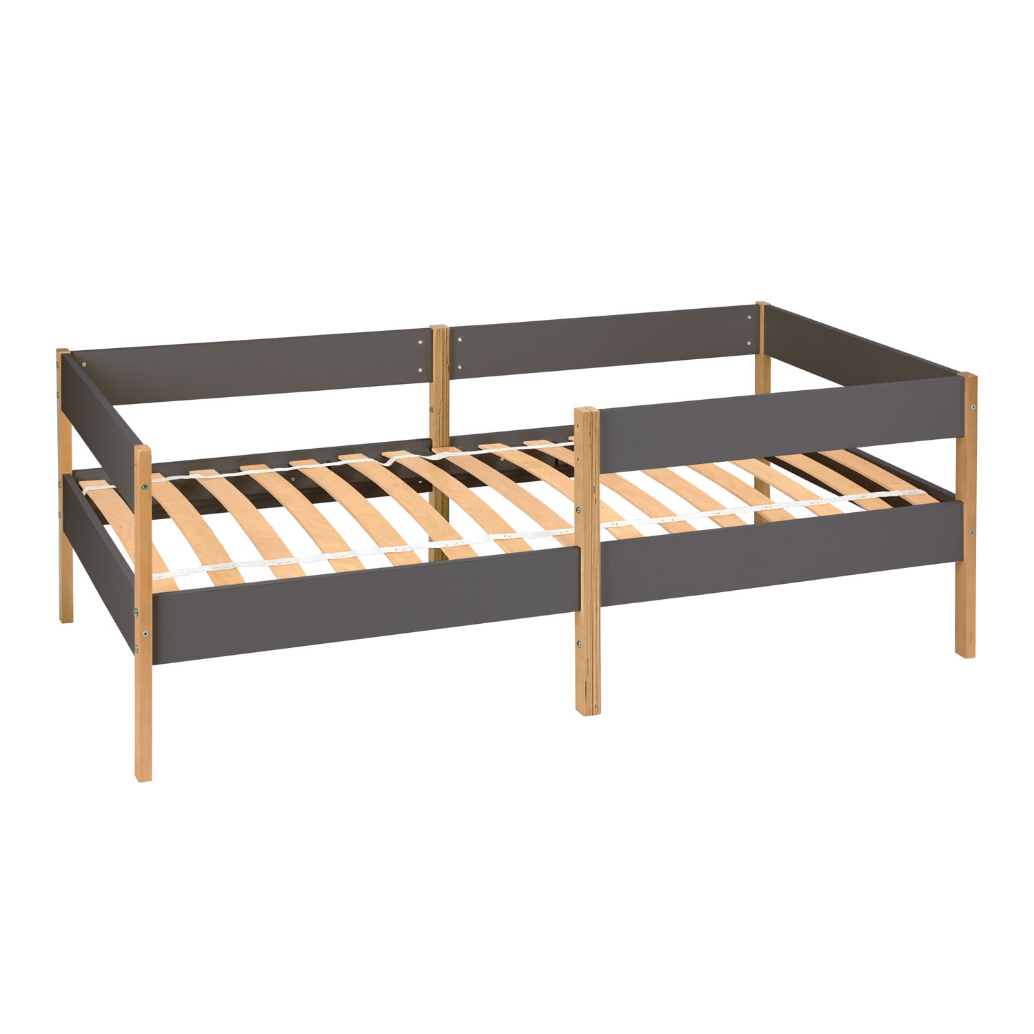 Кровать детская подростковая Polini kids Simple 3435, Графит-дуб крафт золотой