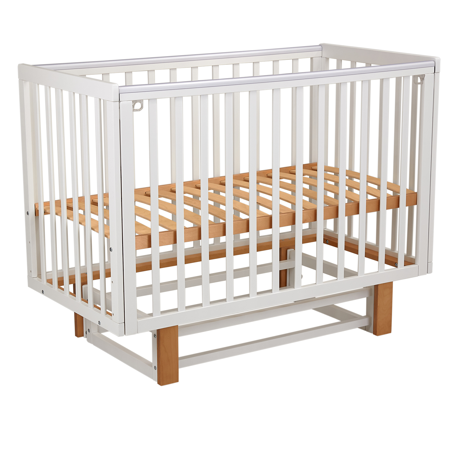 Кровать детская Polini kids Simple 341, с маятником, Белый-бук