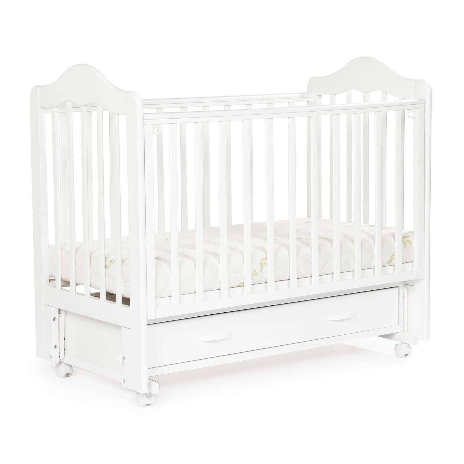 Кровать детская Bebizaro Fillmore маятник универсальный с ящиком, White