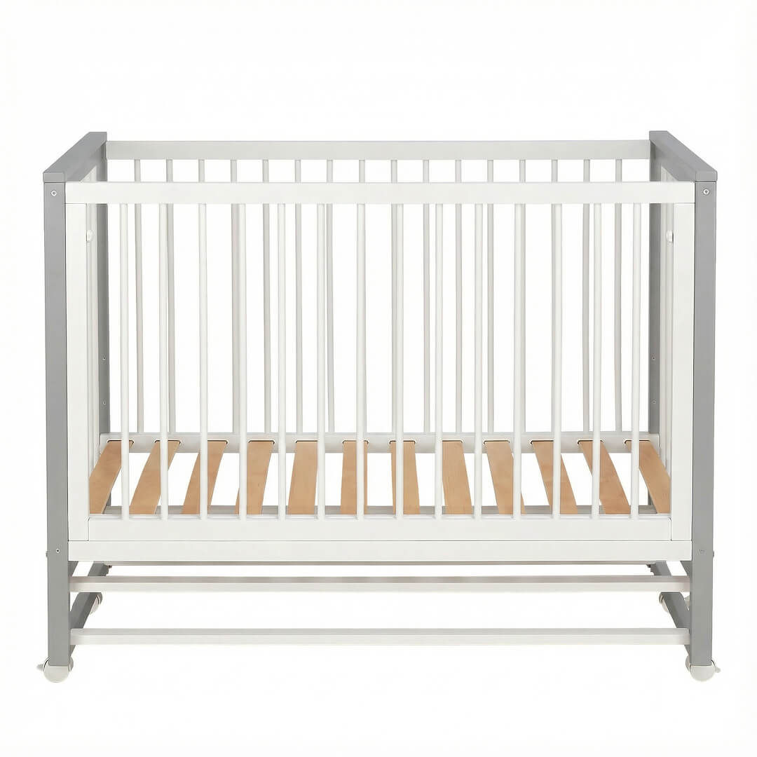 Кровать детская Polini kids Simple 111 с маятником, Белый-Серый