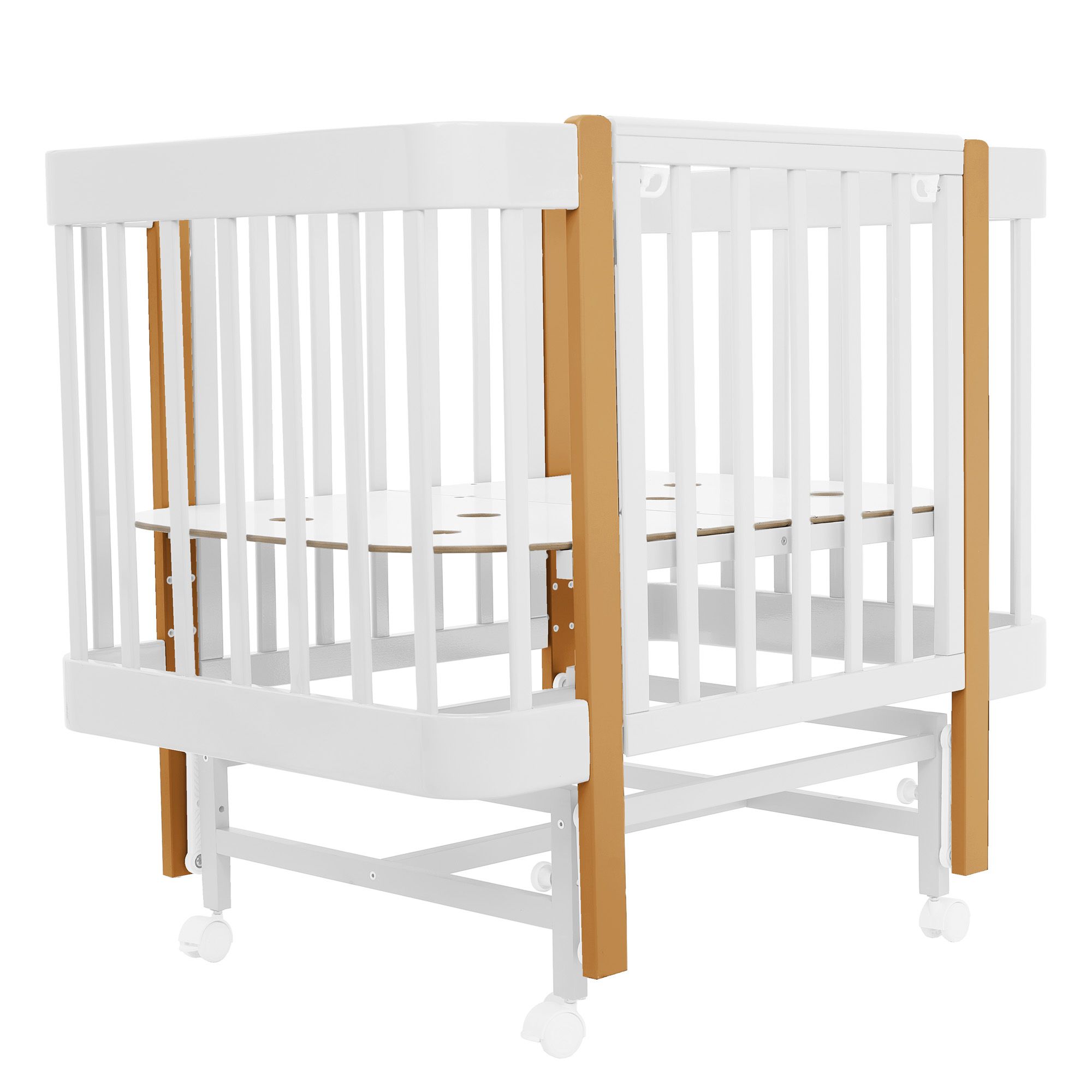 Кровать детская Pituso Mirelle, продольный маятник, Белый-Бук