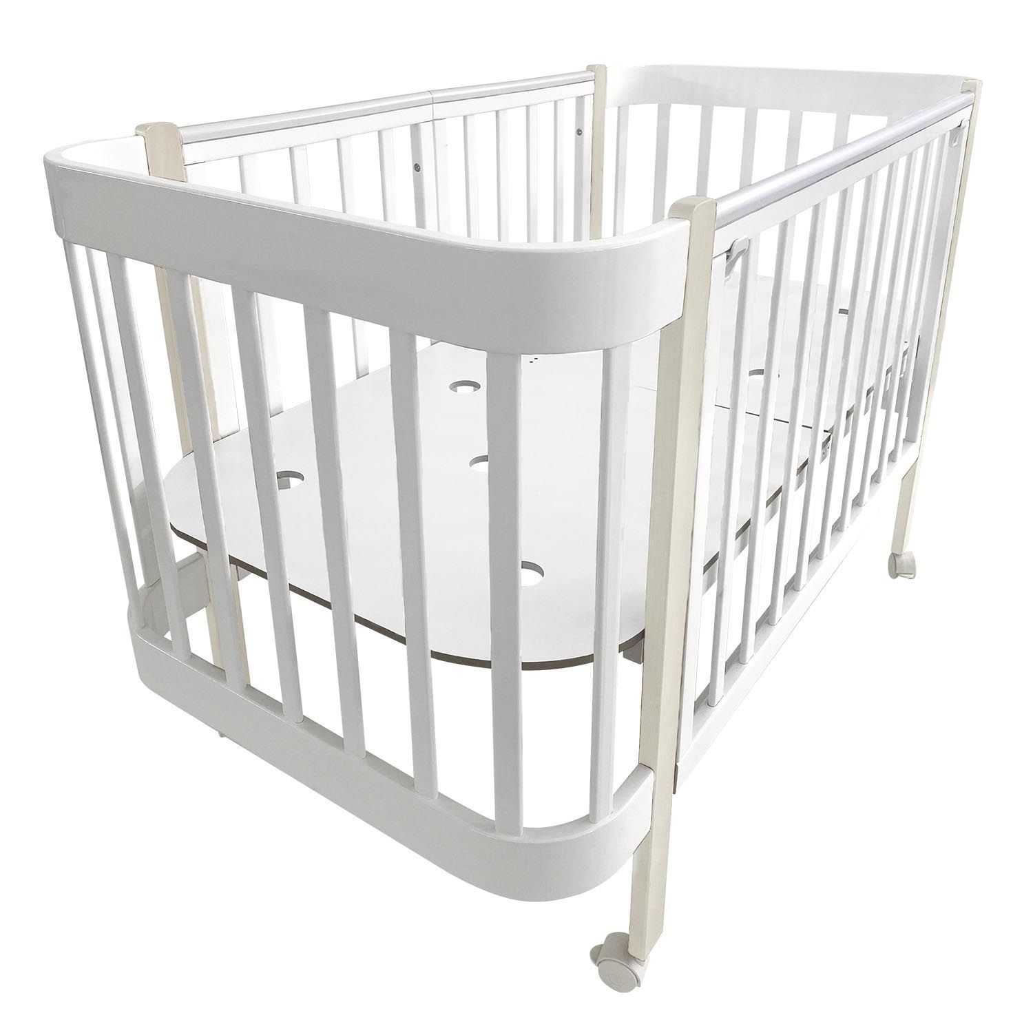 Кровать-трансформер Indigo Italiano Baby, продольный маятник, белый-кашемир