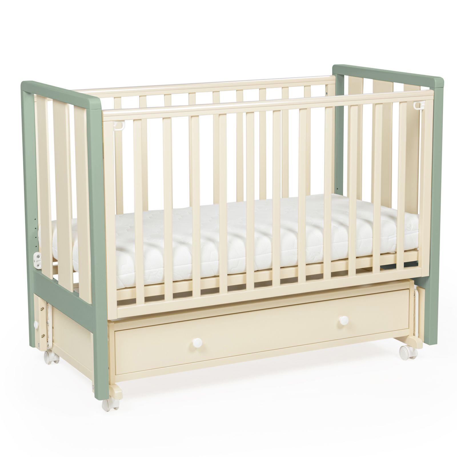 Кровать детская Bebizaro Heirloom New маятник универсальный с ящиком, Vanilla/olive