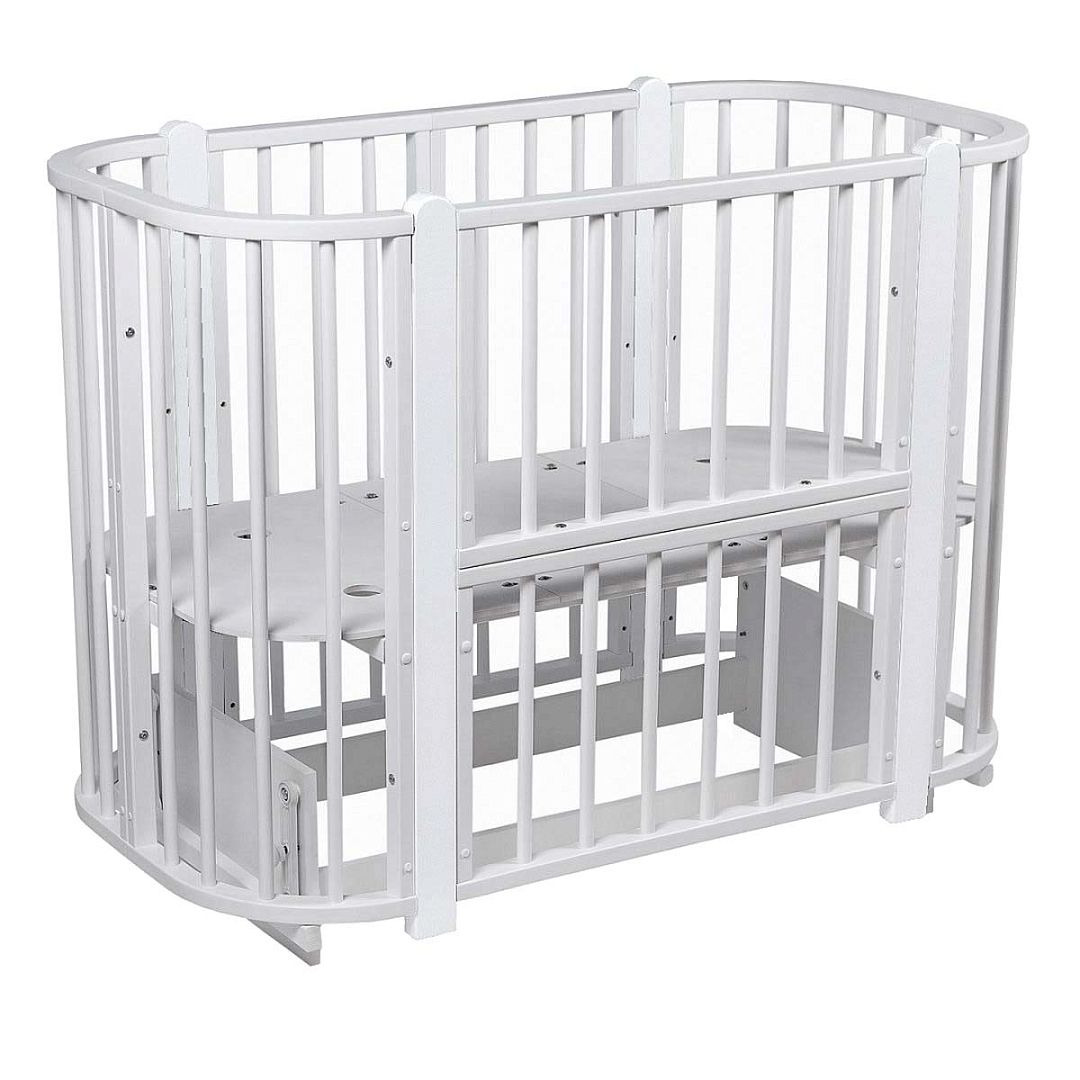 Кровать детская трансформер Pituso Asti (5 в 1) маятник, Серый-Белый