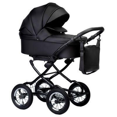 Коляска Indigo Barbara Eco Classic 2 в 1, Be 03, черная кожа