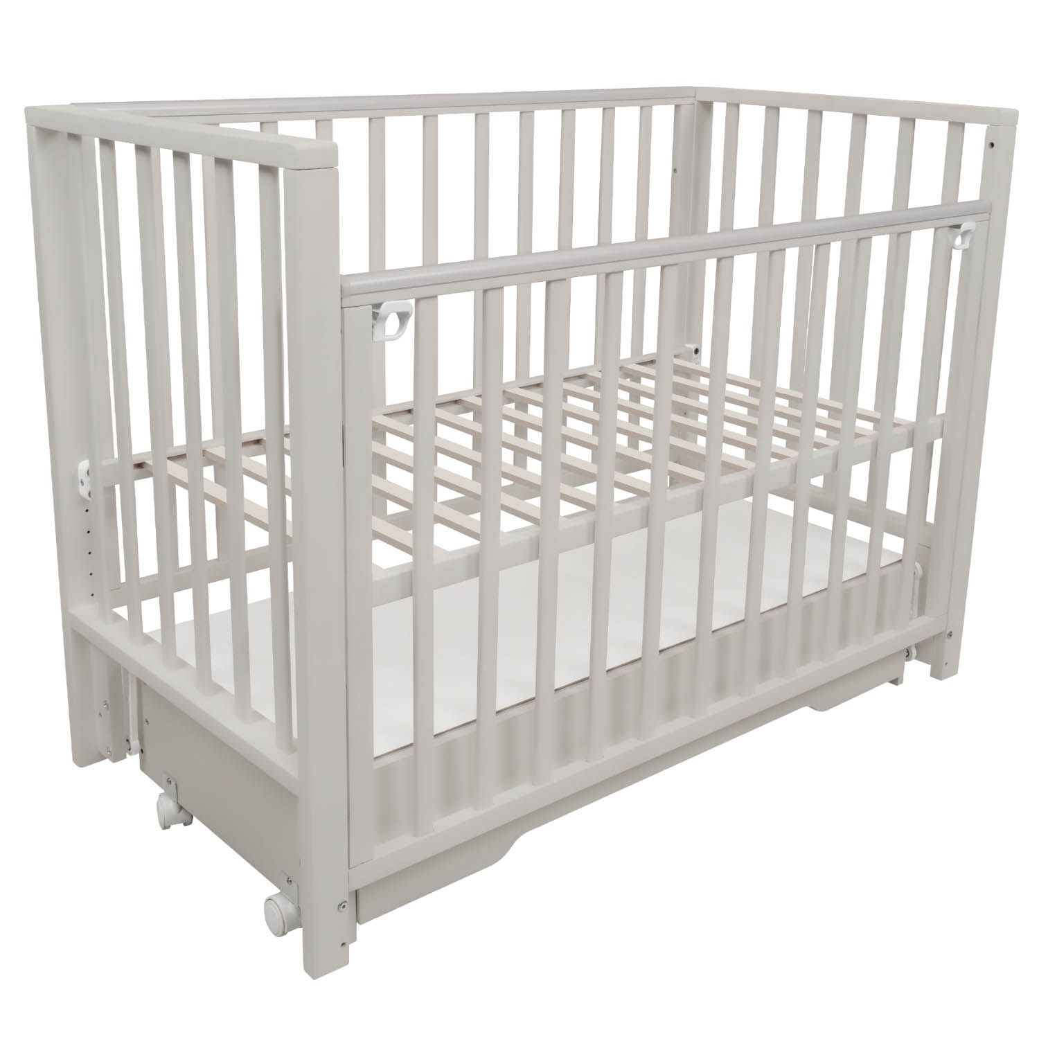 Кровать детская Indigo Norden, универсальный маятник, ящик, серый