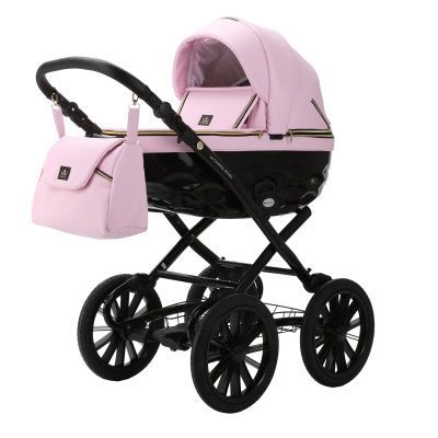 Коляска Adamex Chantal Retro Deluxe 2 в 1, C132, розов.зефир кожа