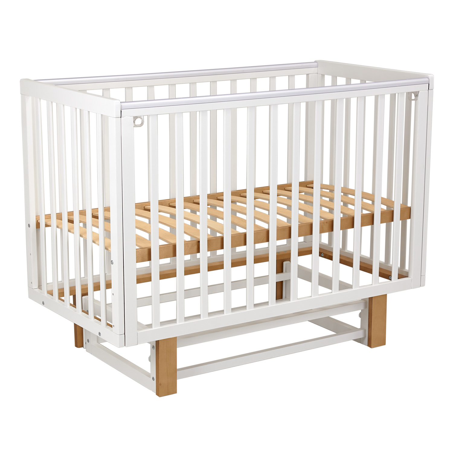 Кровать детская Polini kids Simple 341, с маятником, Белый-дуб крафт золотой