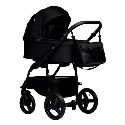 Коляска Indigo Impulse Eco 2 в 1, Ie 08, черная кожа+черный