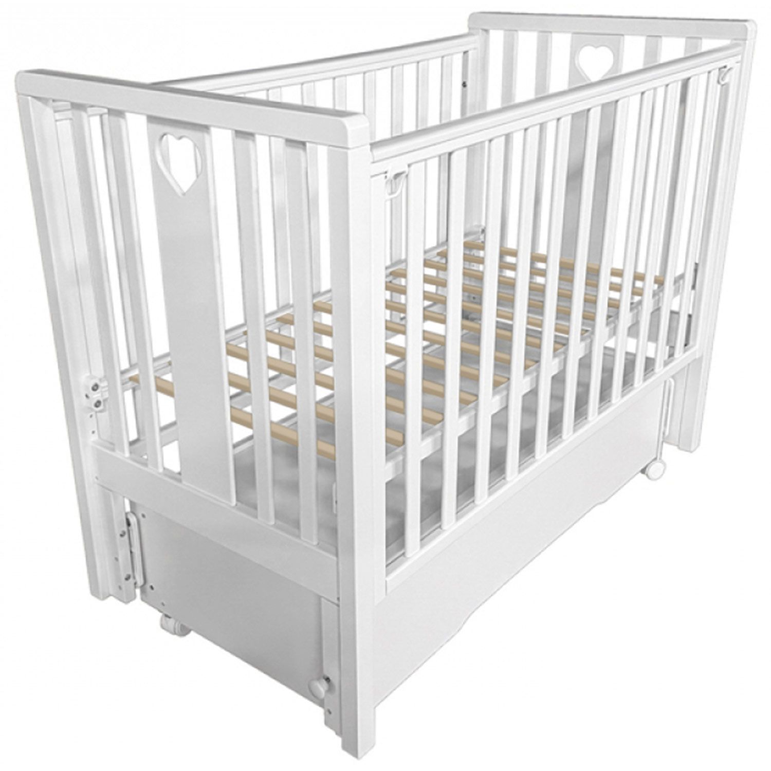 Кровать детская Алита Лада, универсальный маятник, ящик, белый