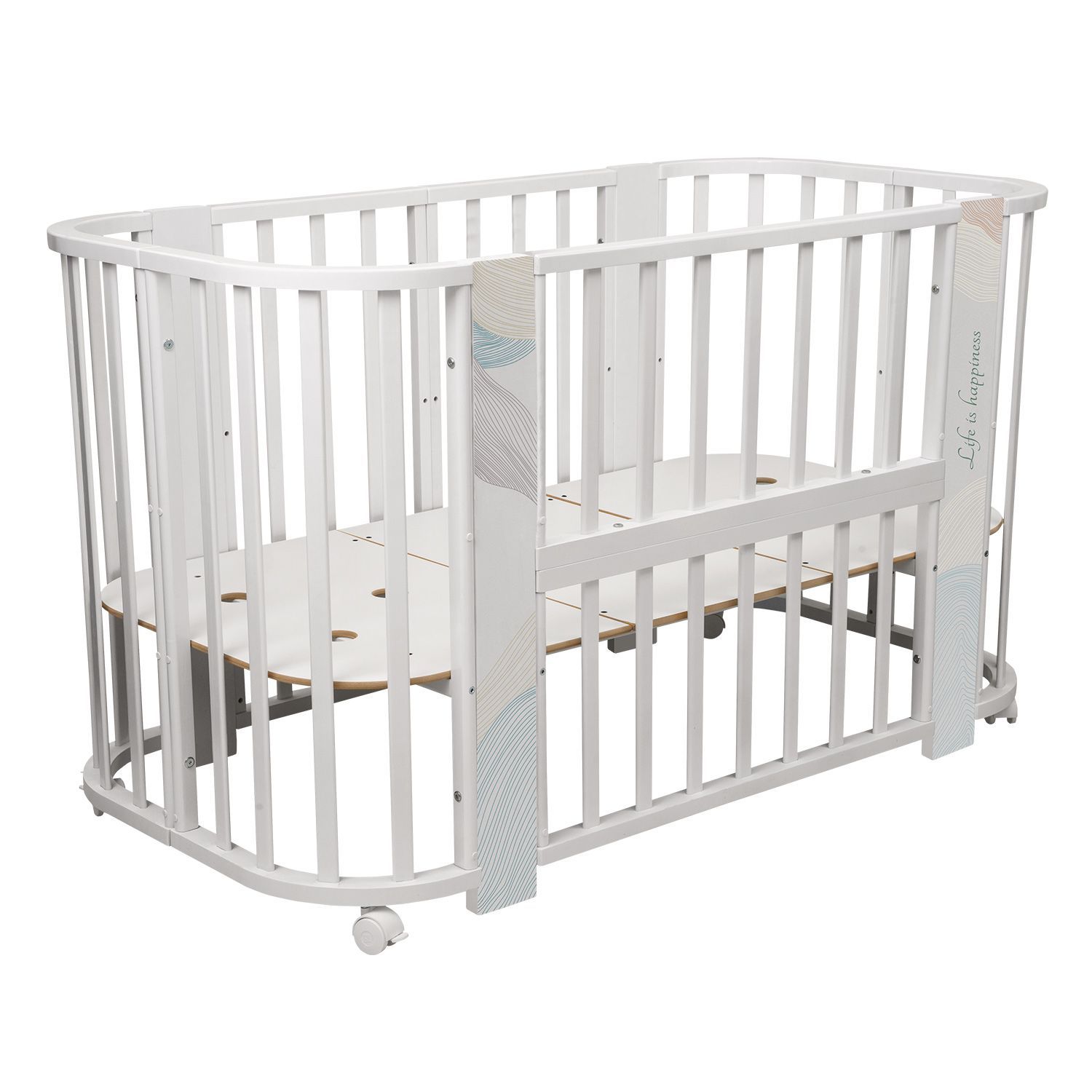 Кровать-трансформер Indigo Green Line 5 в 1, поперечный маятник, волна