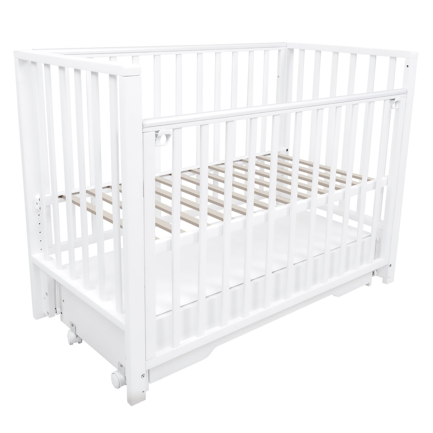 Кровать детская Indigo Norden, универсальный маятник, ящик, белый