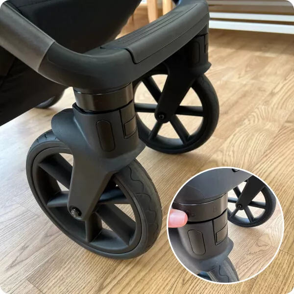 Передние колёса поворачиваются на 360 градусов